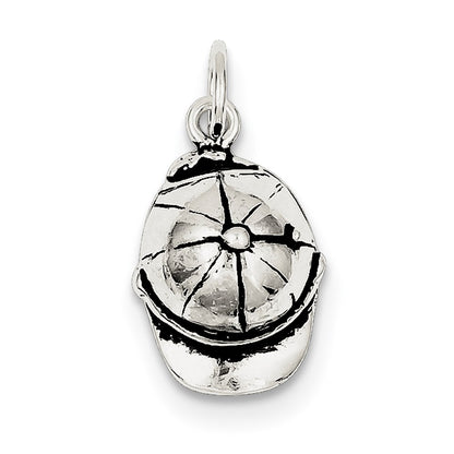 Sterling Silver Antiqued Ball Cap Charm