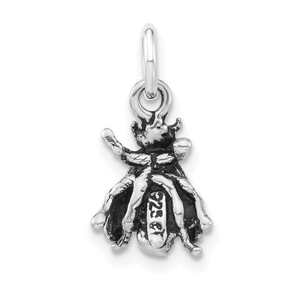 Sterling Silver 3-D Polished & Antiqued Fly Charm