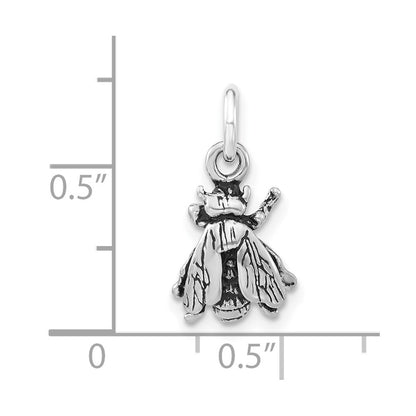 Sterling Silver 3-D Polished & Antiqued Fly Charm