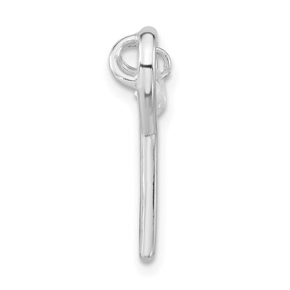 Sterling Silver Cz Open Key Pendant