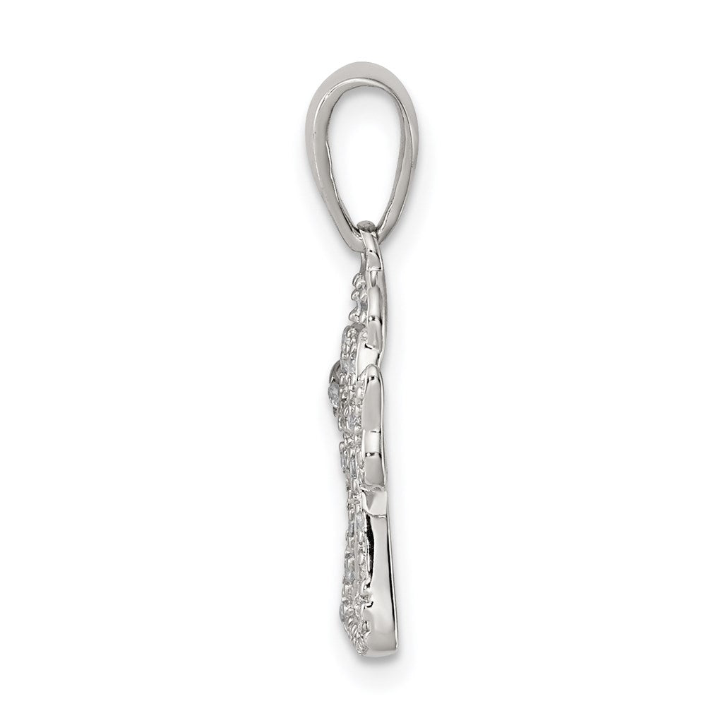 Sterling Silver Cz Angel Pendant