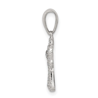 Sterling Silver Cz Angel Pendant