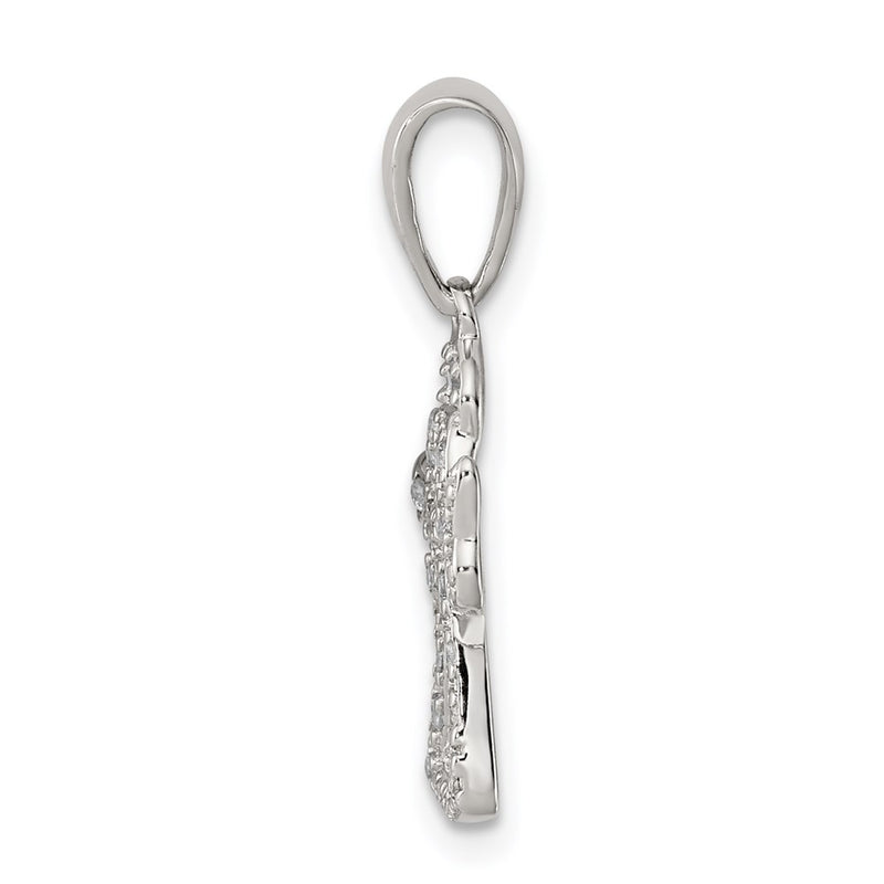Sterling Silver Cz Angel Pendant