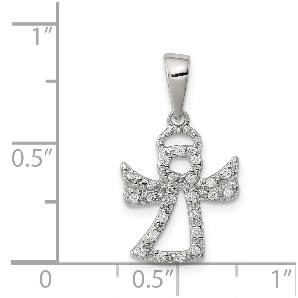 Sterling Silver Cz Angel Pendant