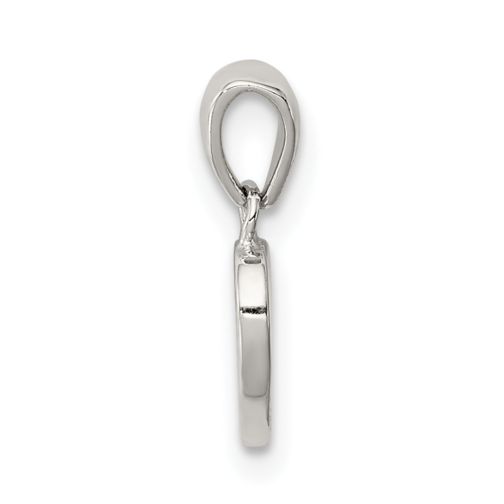 Sterling Silver Rhodium-Plated Polished Heart Pendant