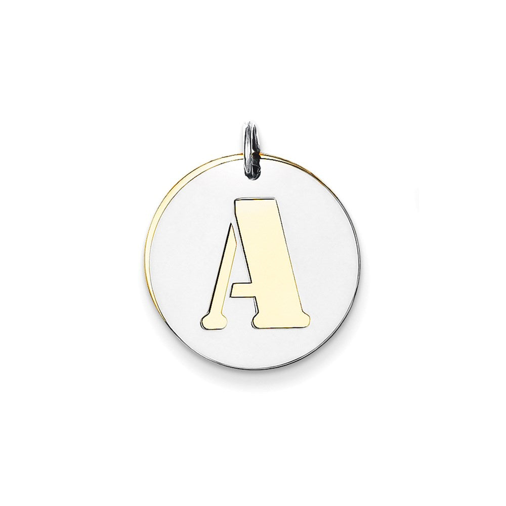 Sterling Silver Gp Initial A Double Plate Round Charm