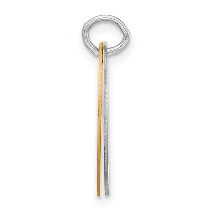 Sterling Silver Gold-Plated L Initial Double Oval Plate Charm