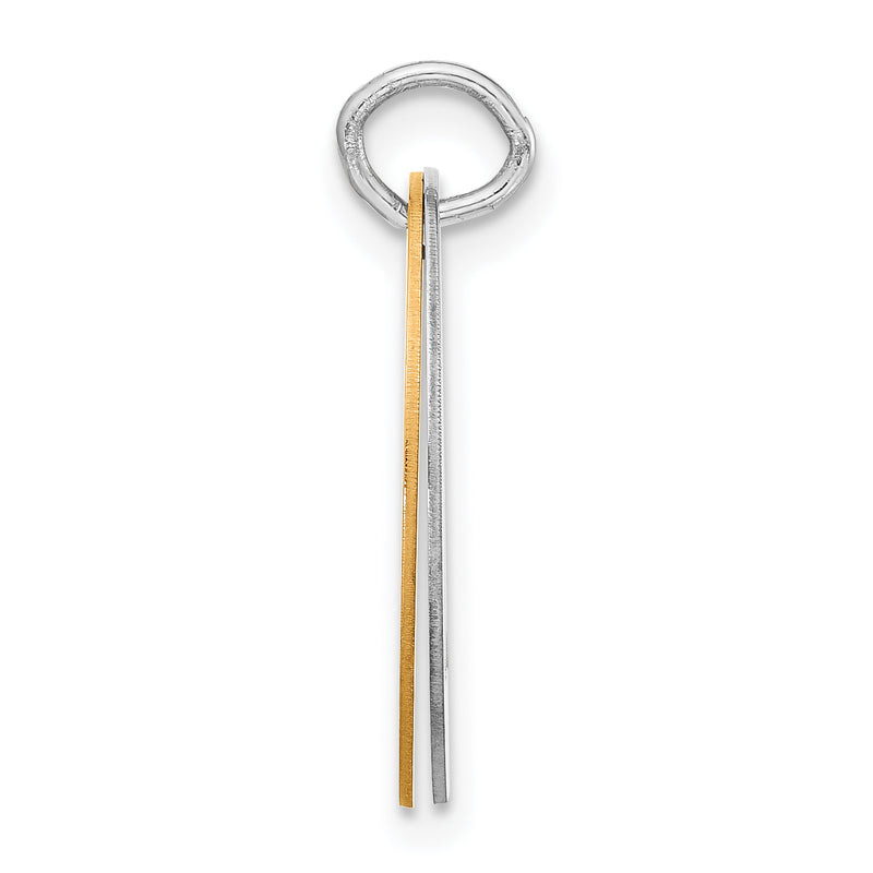 Sterling Silver Gold-Plated L Initial Double Oval Plate Charm