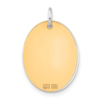Sterling Silver Gold-Plated L Initial Double Oval Plate Charm
