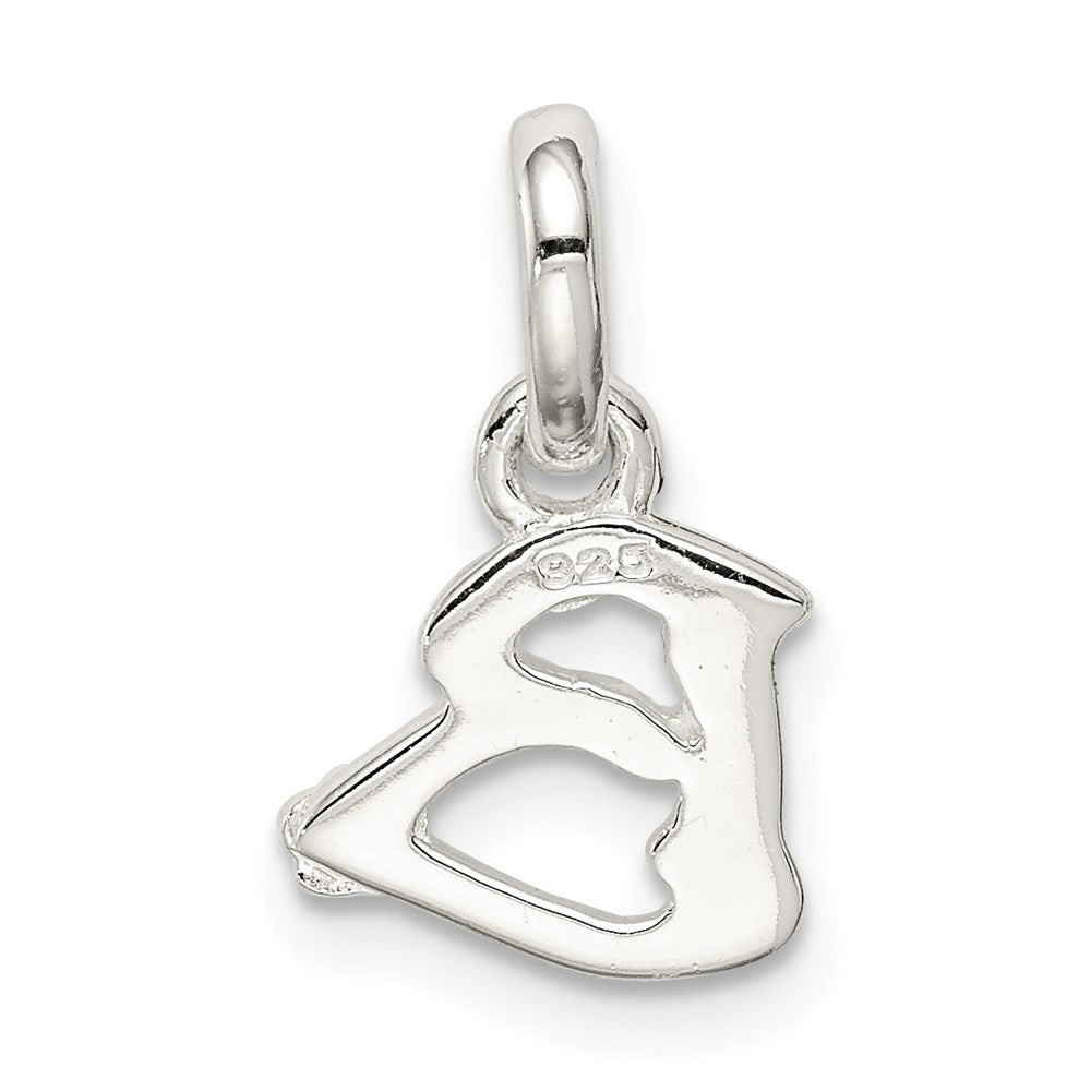 Sterling Silver Letter B With Enamel Pendant
