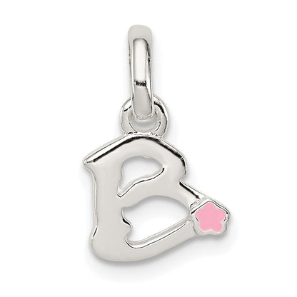 Sterling Silver Letter B With Enamel Pendant