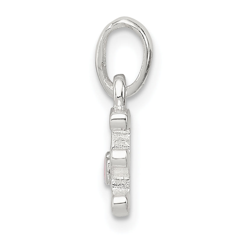Sterling Silver Letter E With Enamel Pendant
