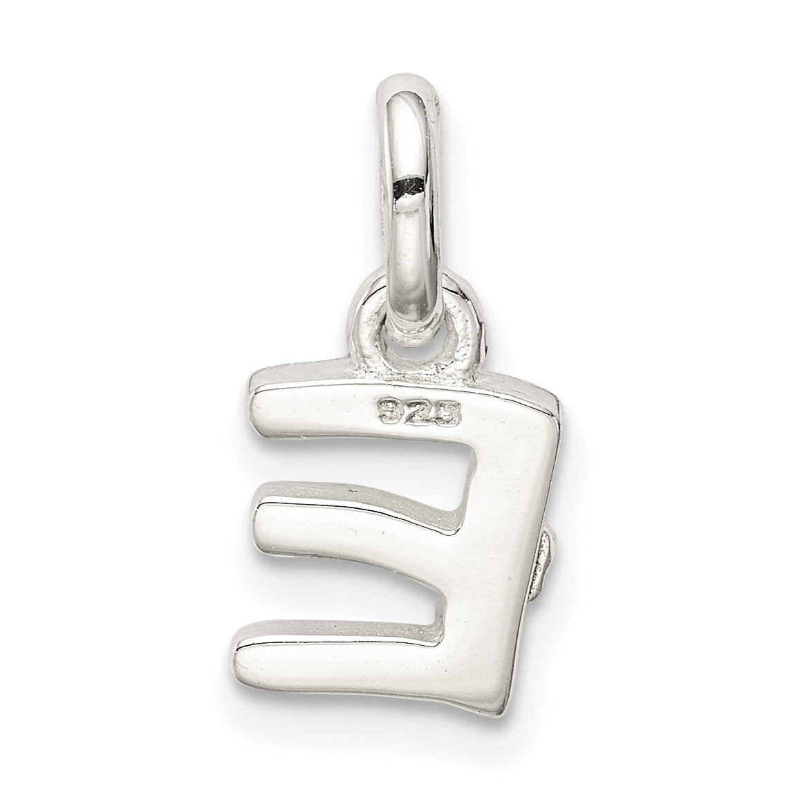 Sterling Silver Letter E With Enamel Pendant