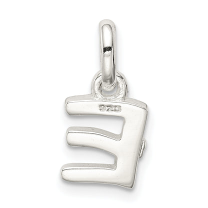Sterling Silver Letter E With Enamel Pendant
