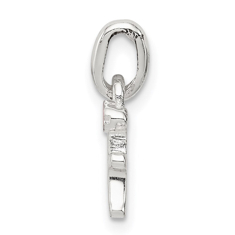 Sterling Silver Letter F With Enamel Pendant