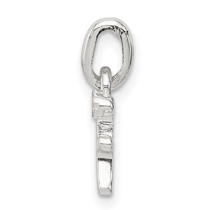 Sterling Silver Letter F With Enamel Pendant