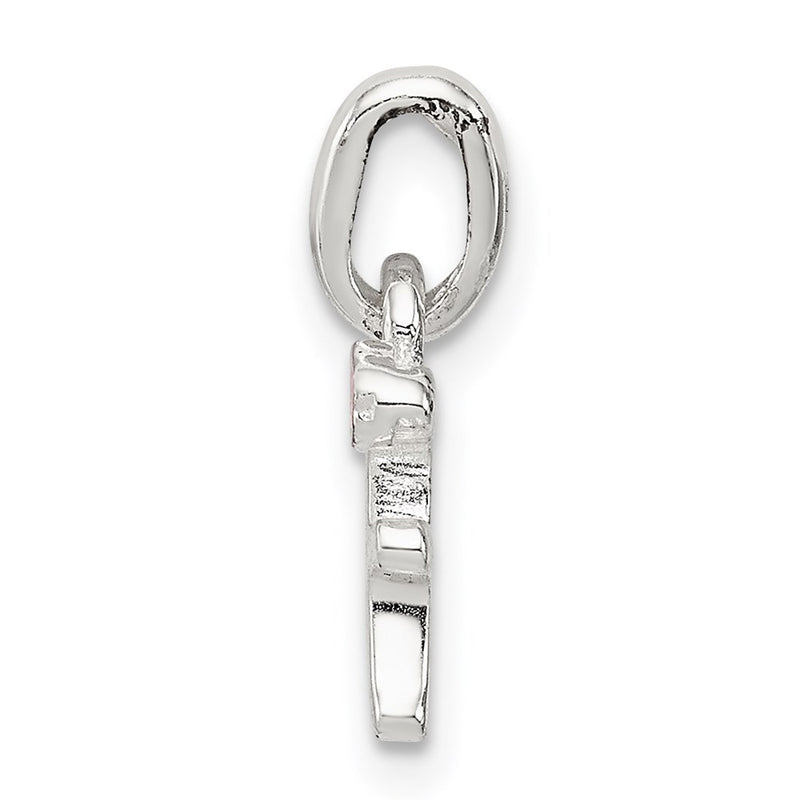 Sterling Silver Letter F With Enamel Pendant