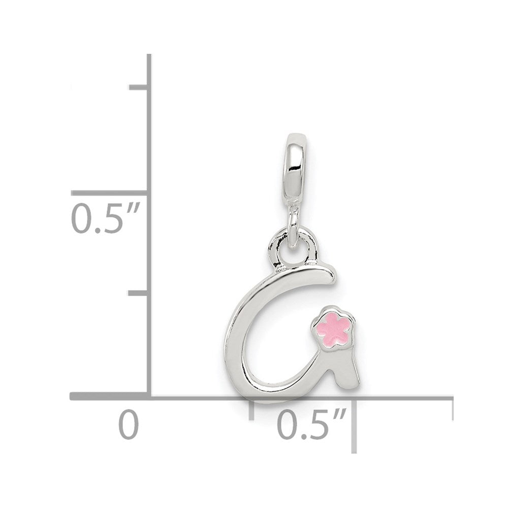 Sterling Silver Letter G With Enamel Pendant