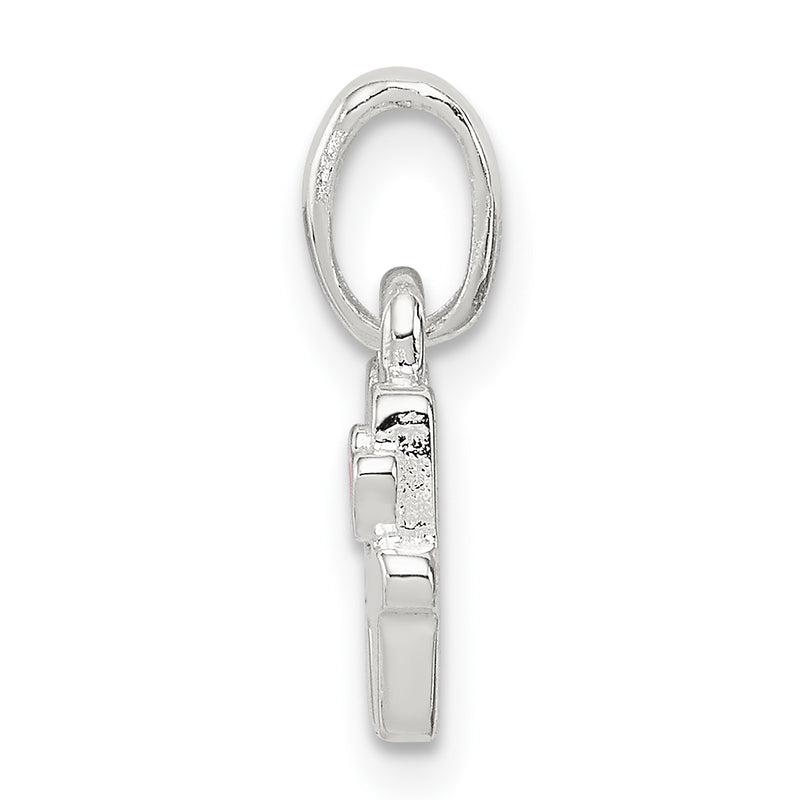 Sterling Silver Letter H With Enamel Pendant