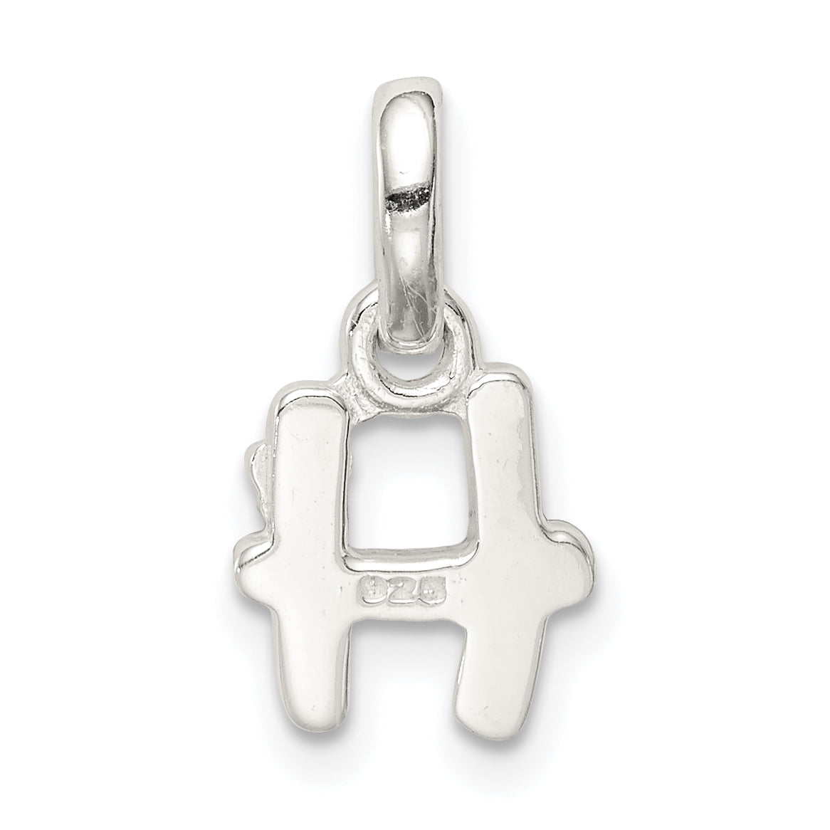Sterling Silver Letter H With Enamel Pendant