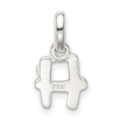 Sterling Silver Letter H With Enamel Pendant