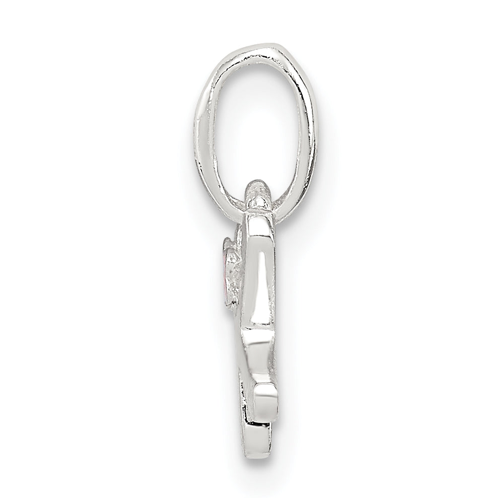 Sterling Silver Letter K With Enamel Pendant