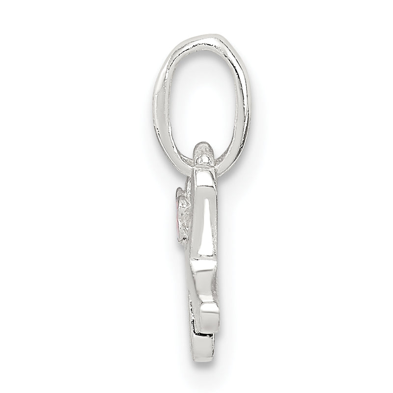 Sterling Silver Letter K With Enamel Pendant