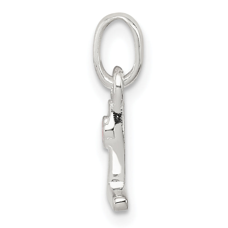 Sterling Silver Letter L With Enamel Pendant