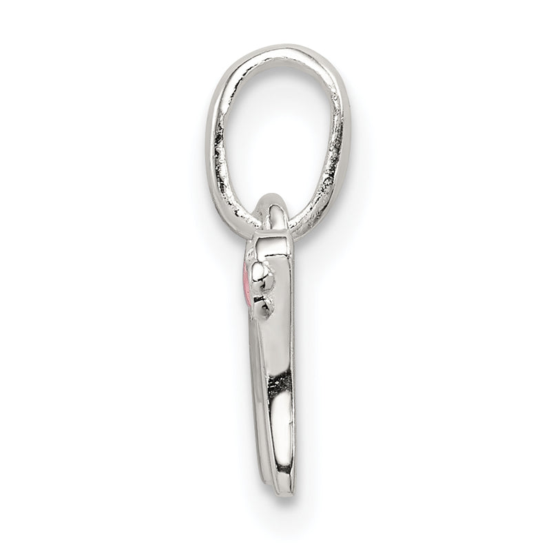 Sterling Silver Letter M With Enamel Pendant