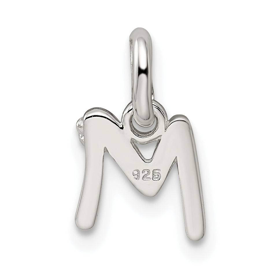 Sterling Silver Letter M With Enamel Pendant
