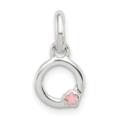 Sterling Silver Letter O With Enamel Pendant