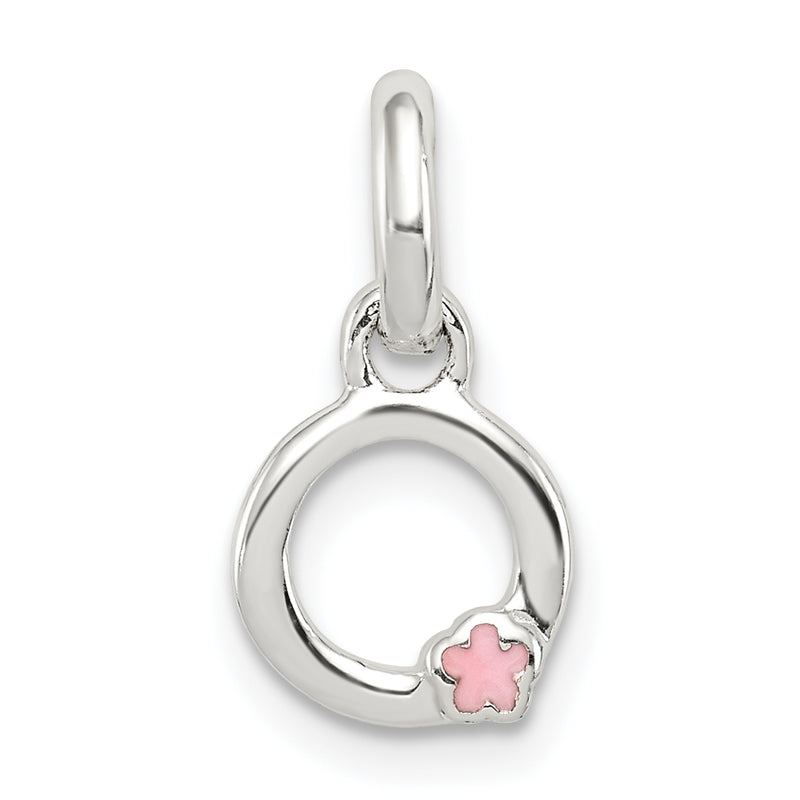 Sterling Silver Letter O With Enamel Pendant