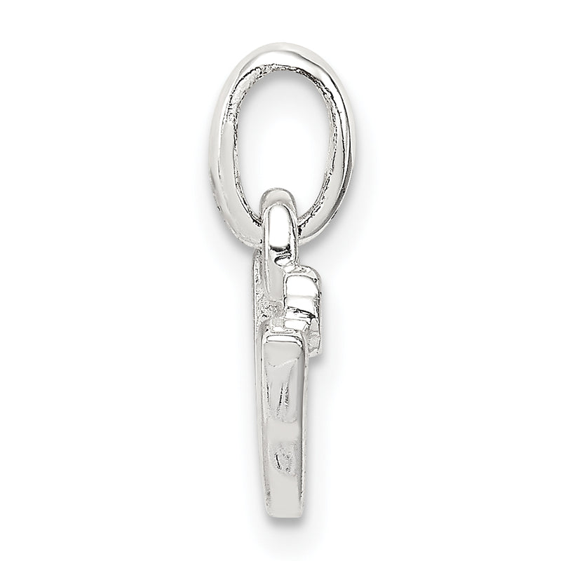 Sterling Silver Letter V With Enamel Pendant