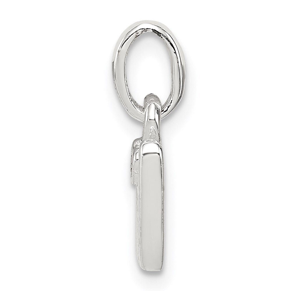 Sterling Silver Letter W With Enamel Pendant