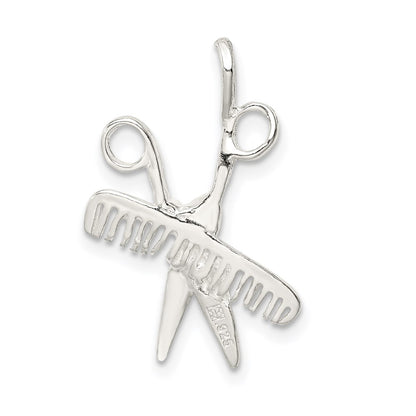 Sterling Silver Comb & Scissors Charm