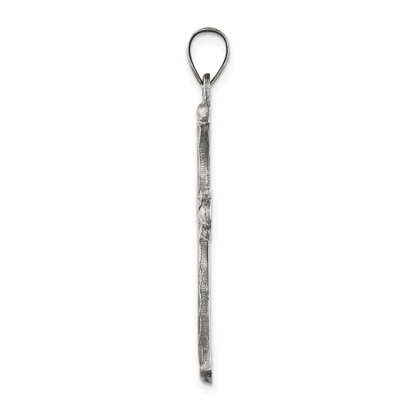 Sterling Silver Antiqued, Polished And Brushed Latin Cross Pendant