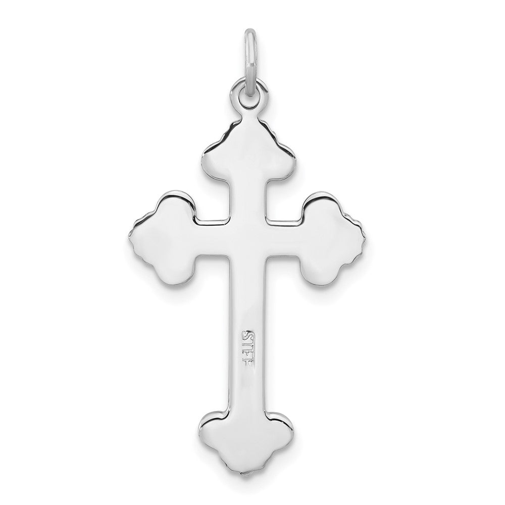 Sterling Silver & Gold-Tone Antiqued Textured Budded Cross
