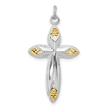 Sterling Silver & Gold-Tone Hollow Passion Cross Pendant