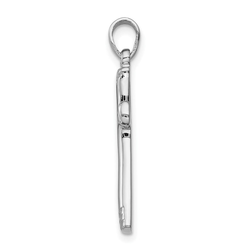 Sterling Silver Rhodium-Plated Cross Pendant
