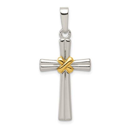 Sterling Silver & Gold-Tone Polished Latin Cross Pendant
