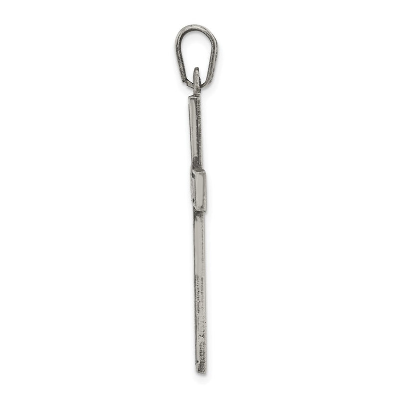 Sterling Silver Antiqued, Polished And Brushed Latin Cross Pendant