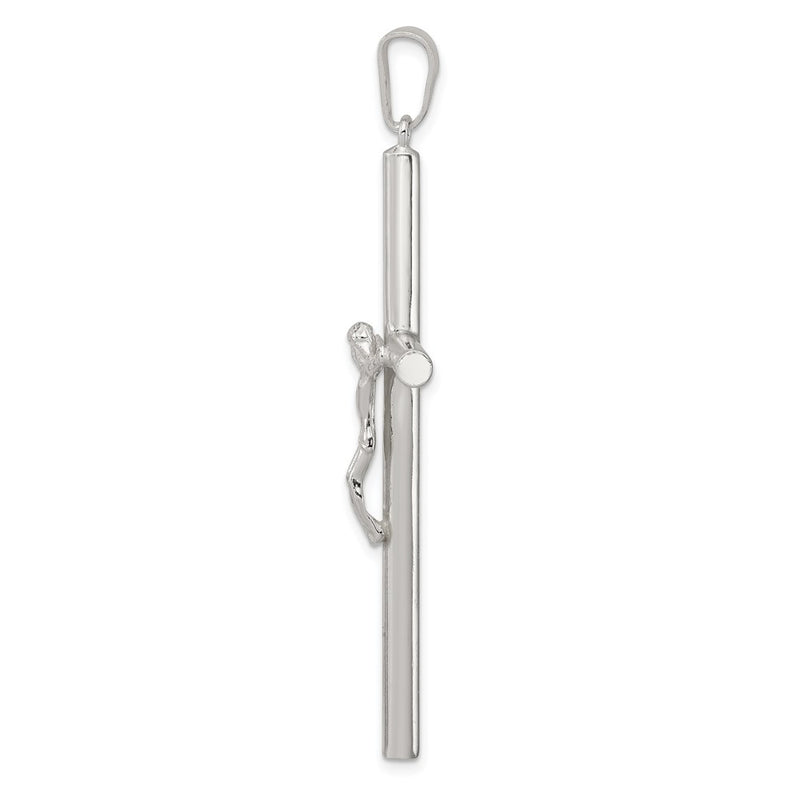 Sterling Silver Polished Hollow Crucifix Pendant