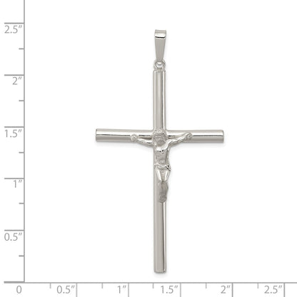 Sterling Silver Polished Hollow Crucifix Pendant