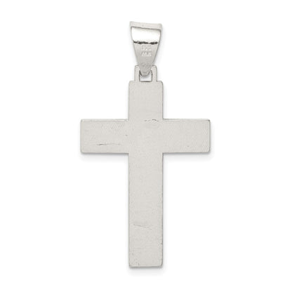 Sterling Silver Polished & Textured Crucifix Pendant