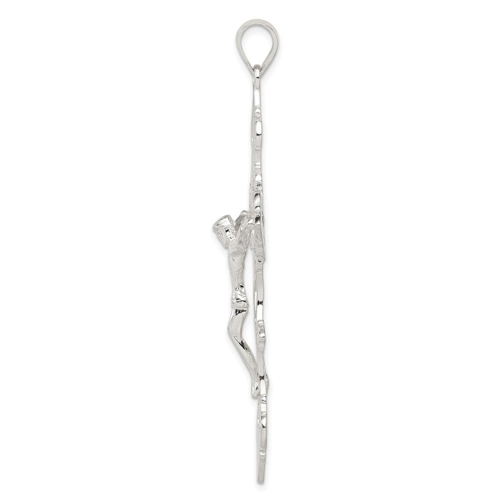 Sterling Silver Polished Large Inri Crucifix Pendant