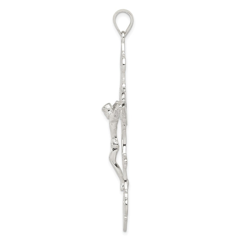 Sterling Silver Polished Large Inri Crucifix Pendant