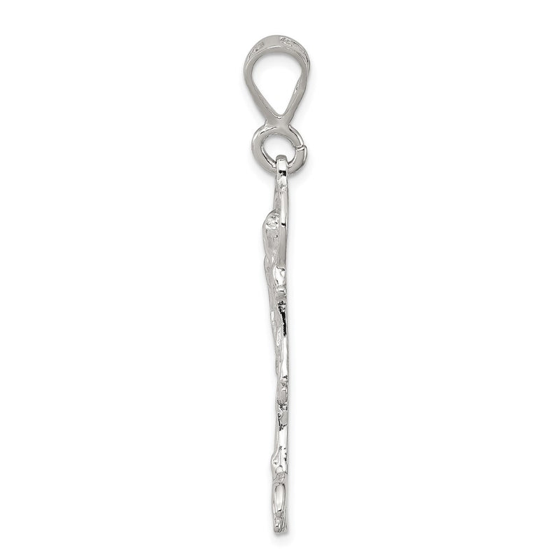 Sterling Silver Polished & Textured St. Lazarus Pendant