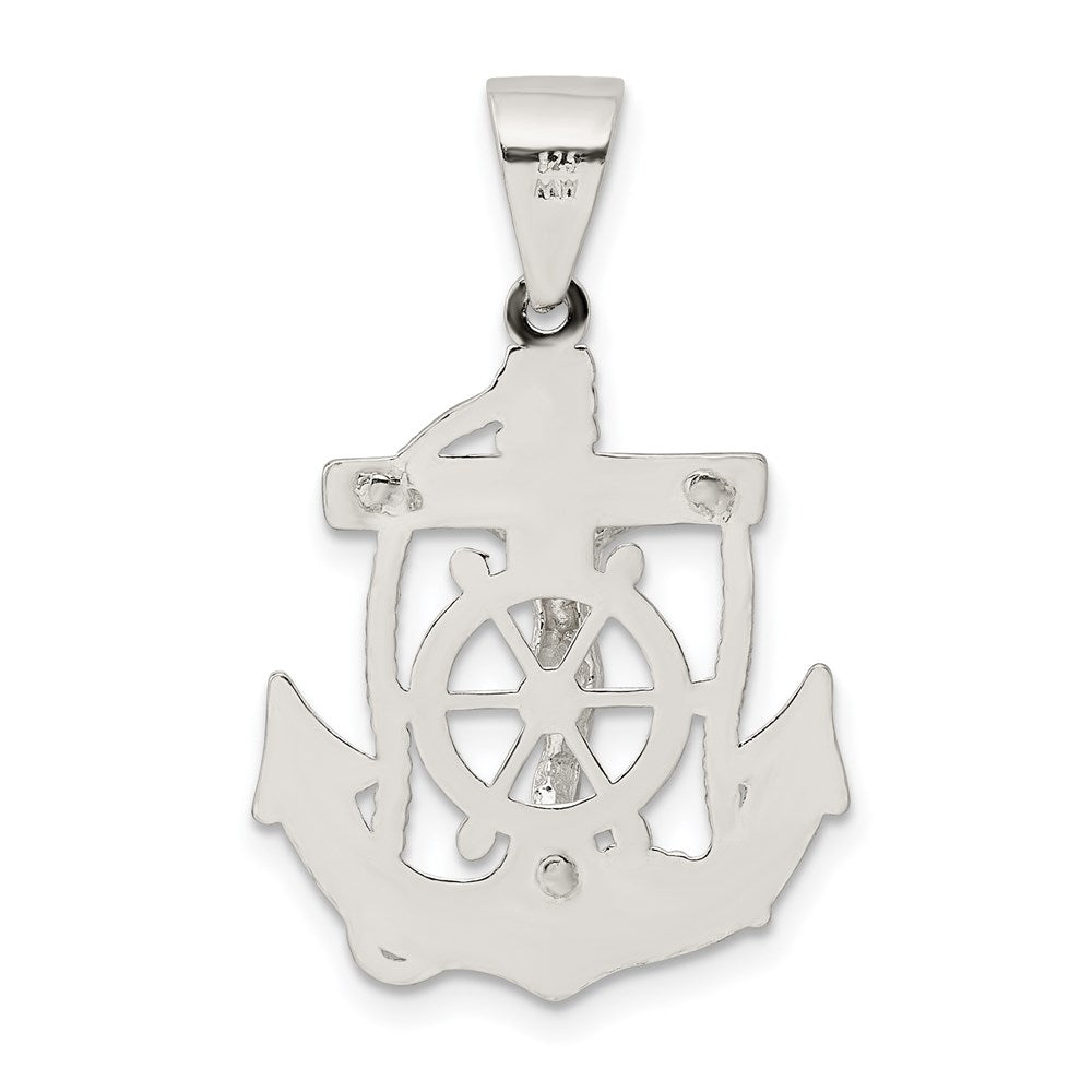 Sterling Silver Polished Mini Mariner Inri Crucifix Pendant