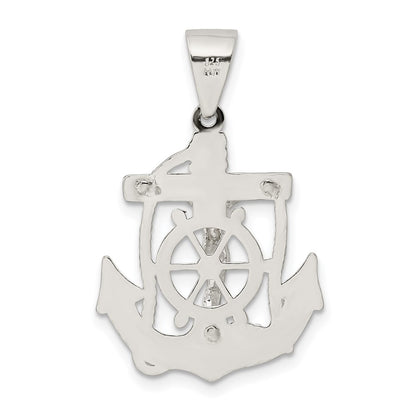 Sterling Silver Polished Mini Mariner Inri Crucifix Pendant
