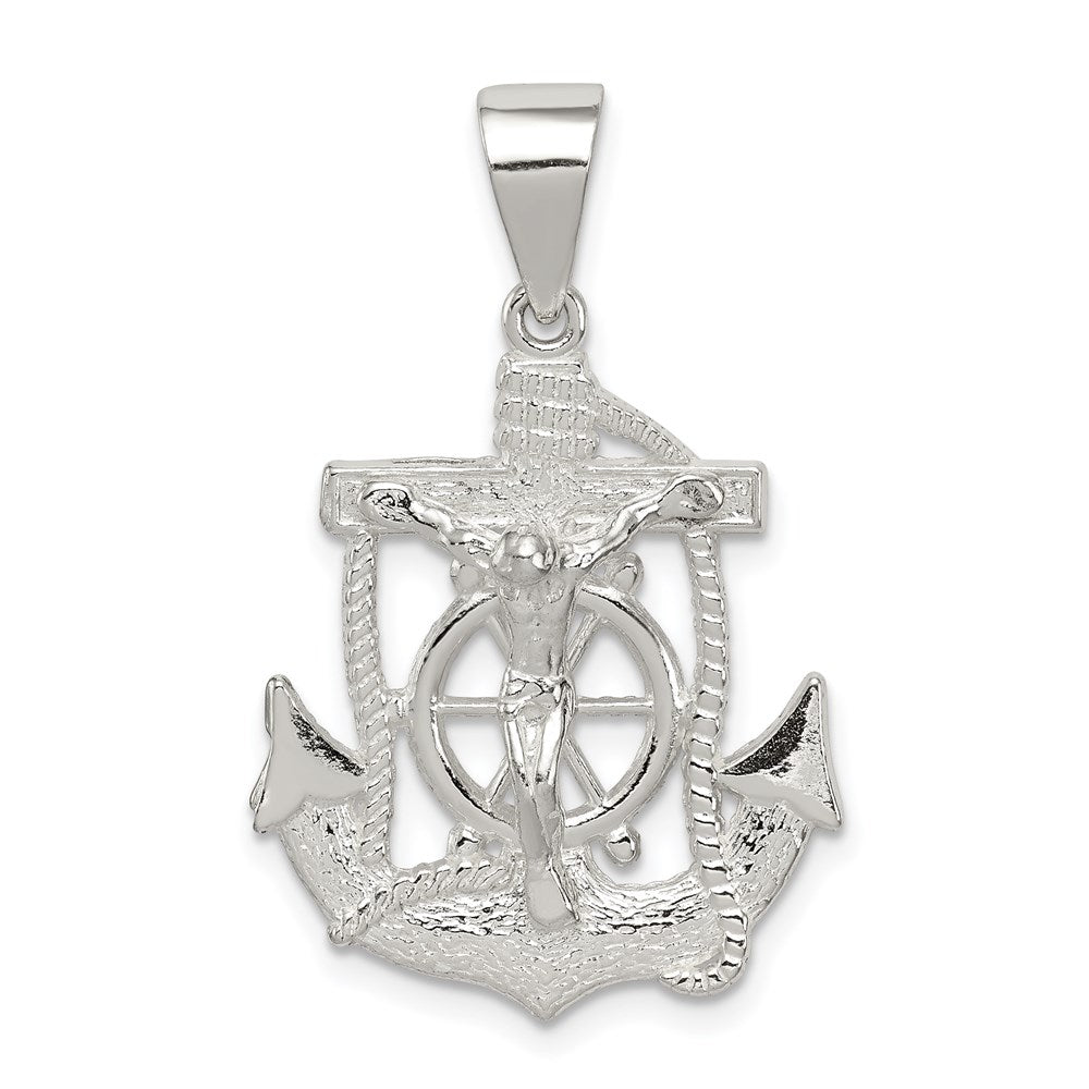 Sterling Silver Polished Mini Mariner Inri Crucifix Pendant